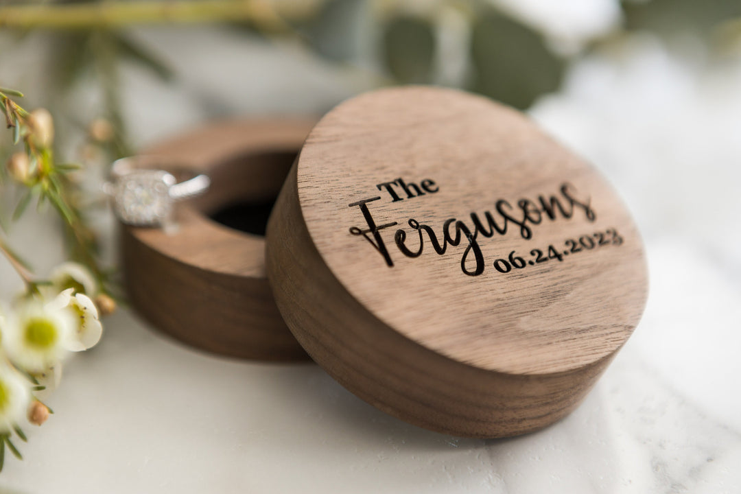 Engraved Wedding Ring Box