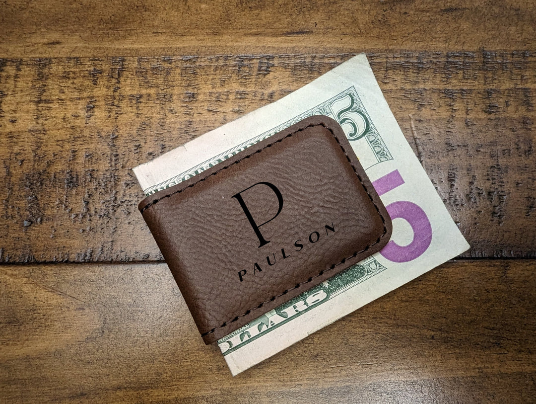Personalized Leatherette Money Clip