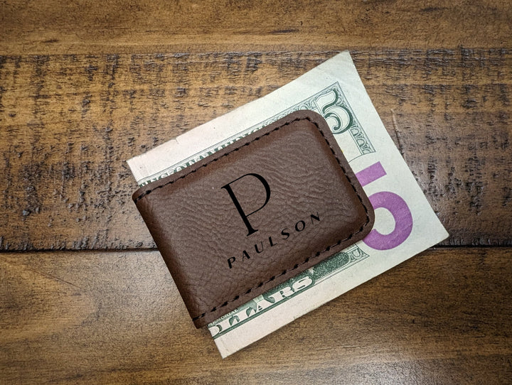 Personalized Leatherette Money Clip
