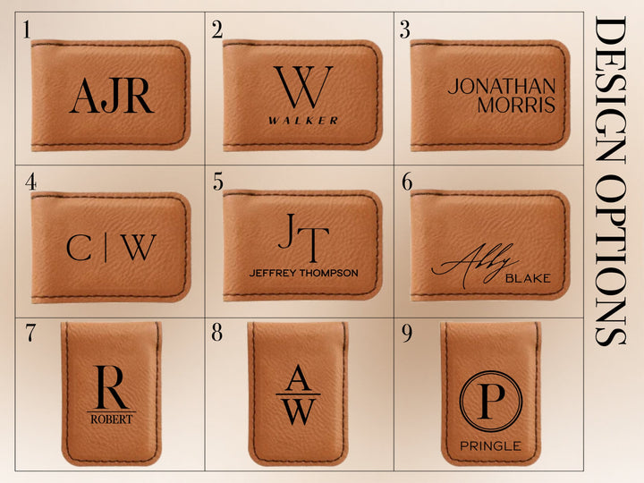 Personalized Leatherette Money Clip