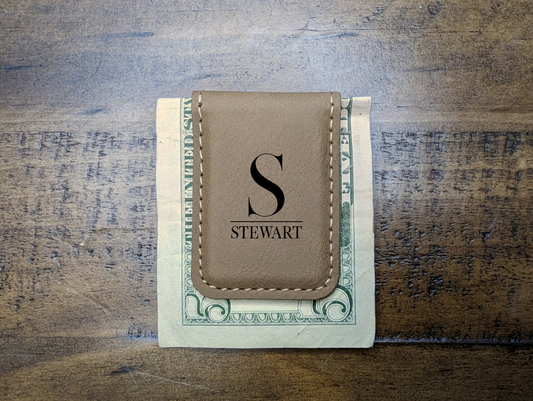 Personalized Leatherette Money Clip
