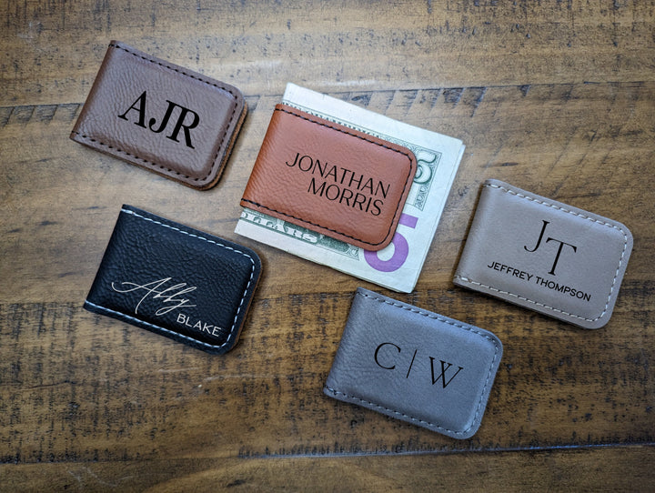 Personalized Leatherette Money Clip