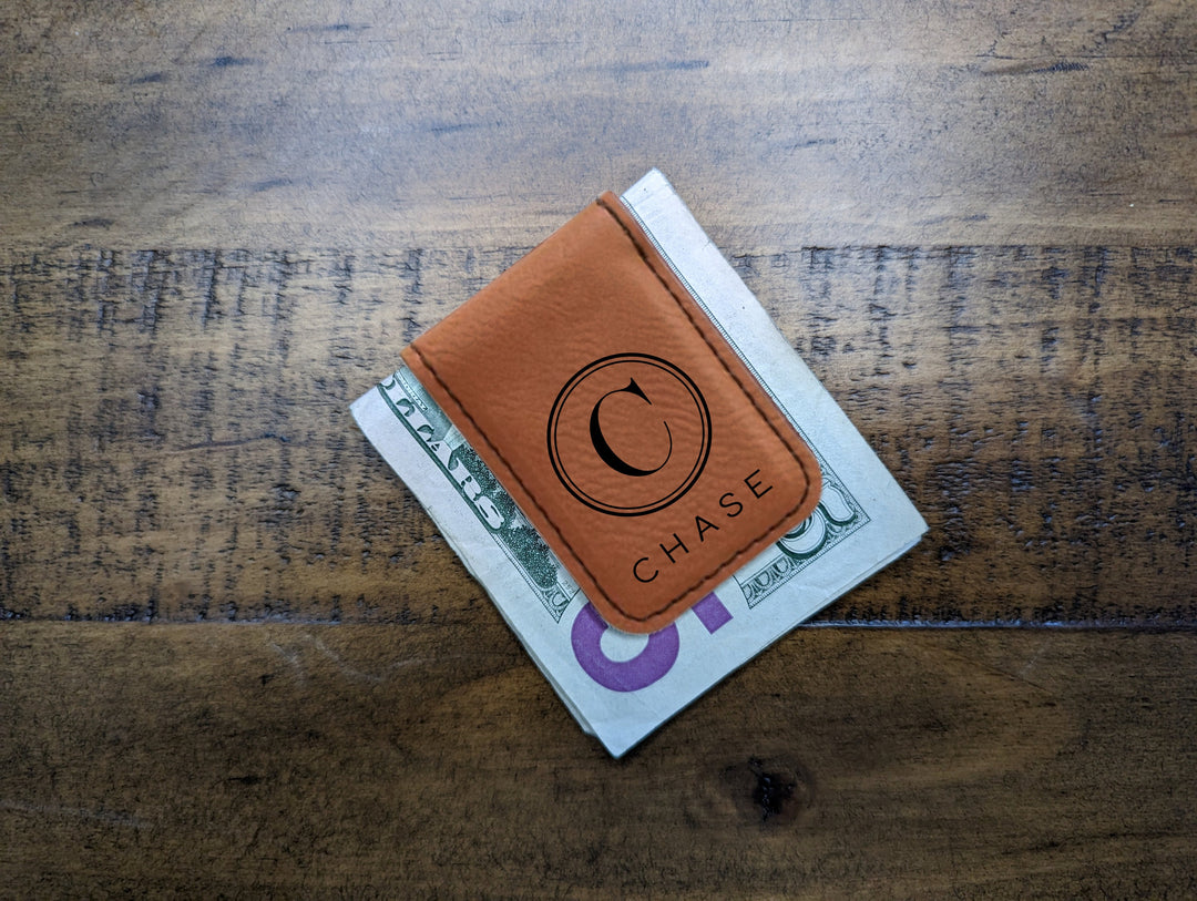 Personalized Leatherette Money Clip