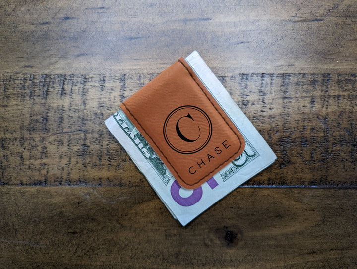 Personalized Leatherette Money Clip
