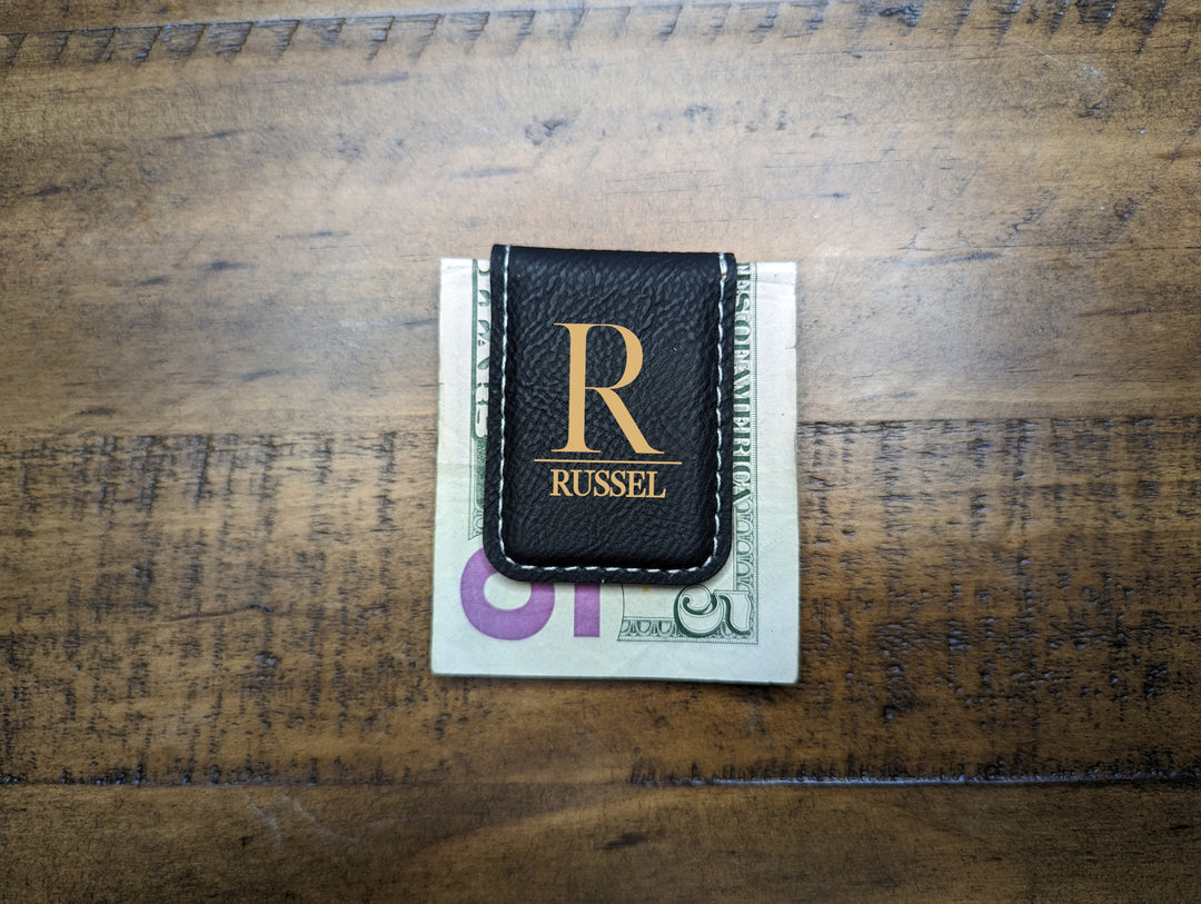 Personalized Leatherette Money Clip