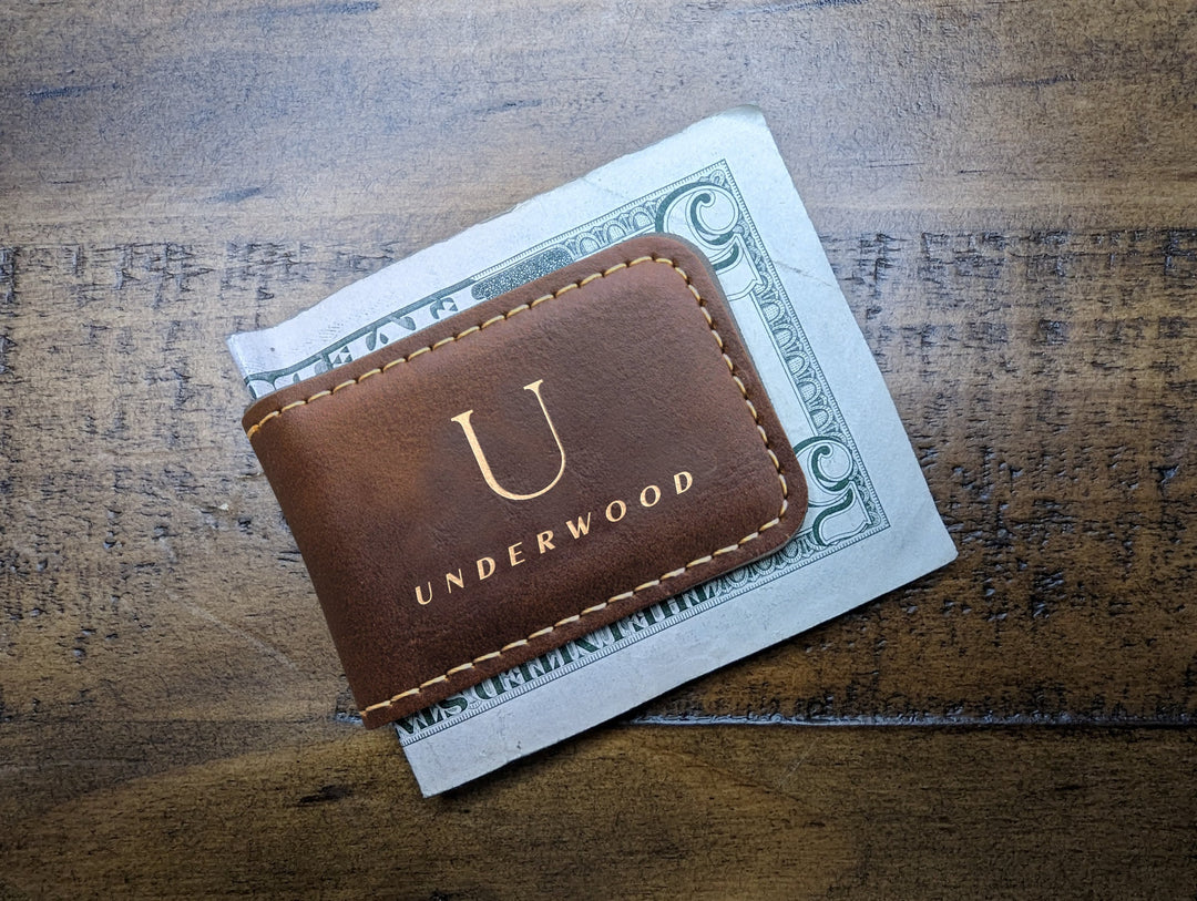 Personalized Leatherette Money Clip