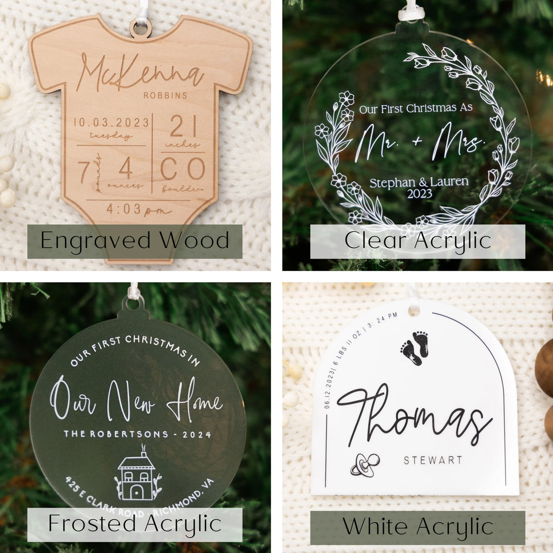 Family Name Ornament (Clear)