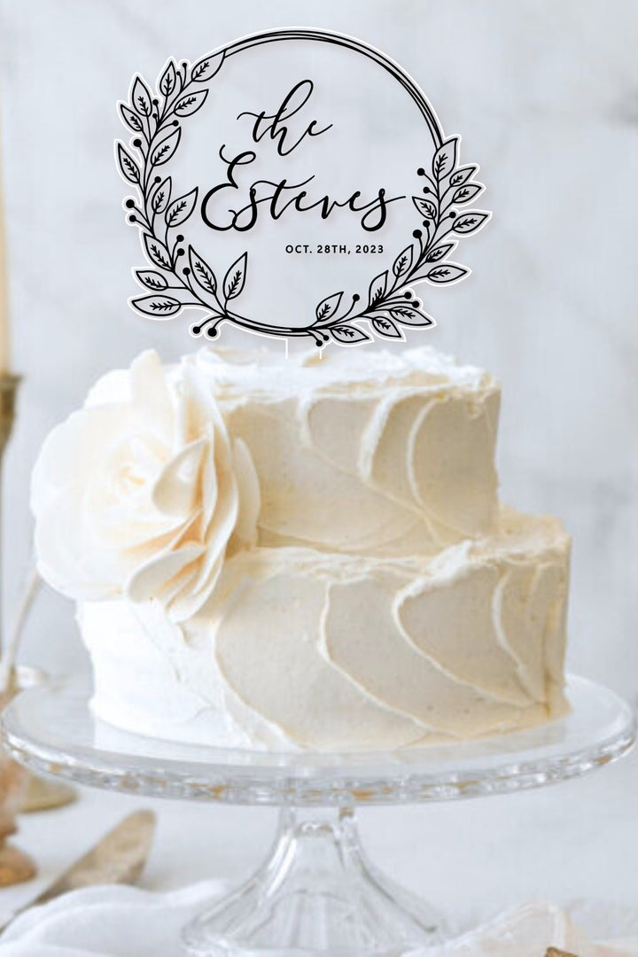 Personalized Acrylic Wedding Cake Topper With Names