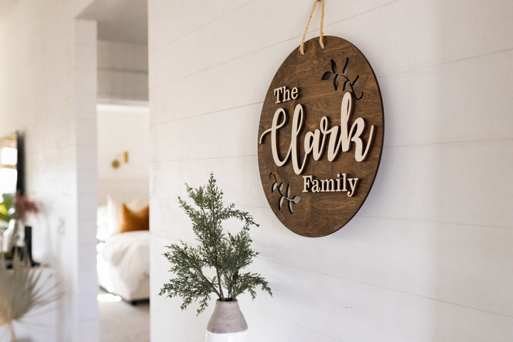 3D Last Name Front Door Sign