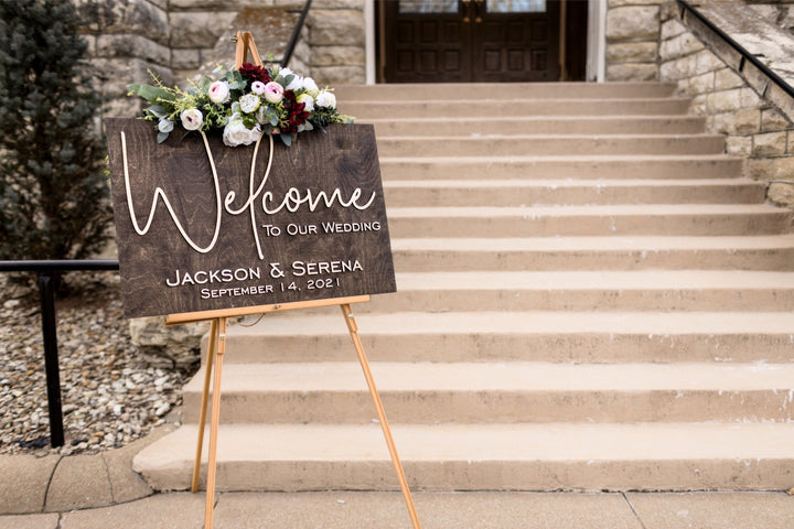 3D Wooden Welcome to our Wedding Sign