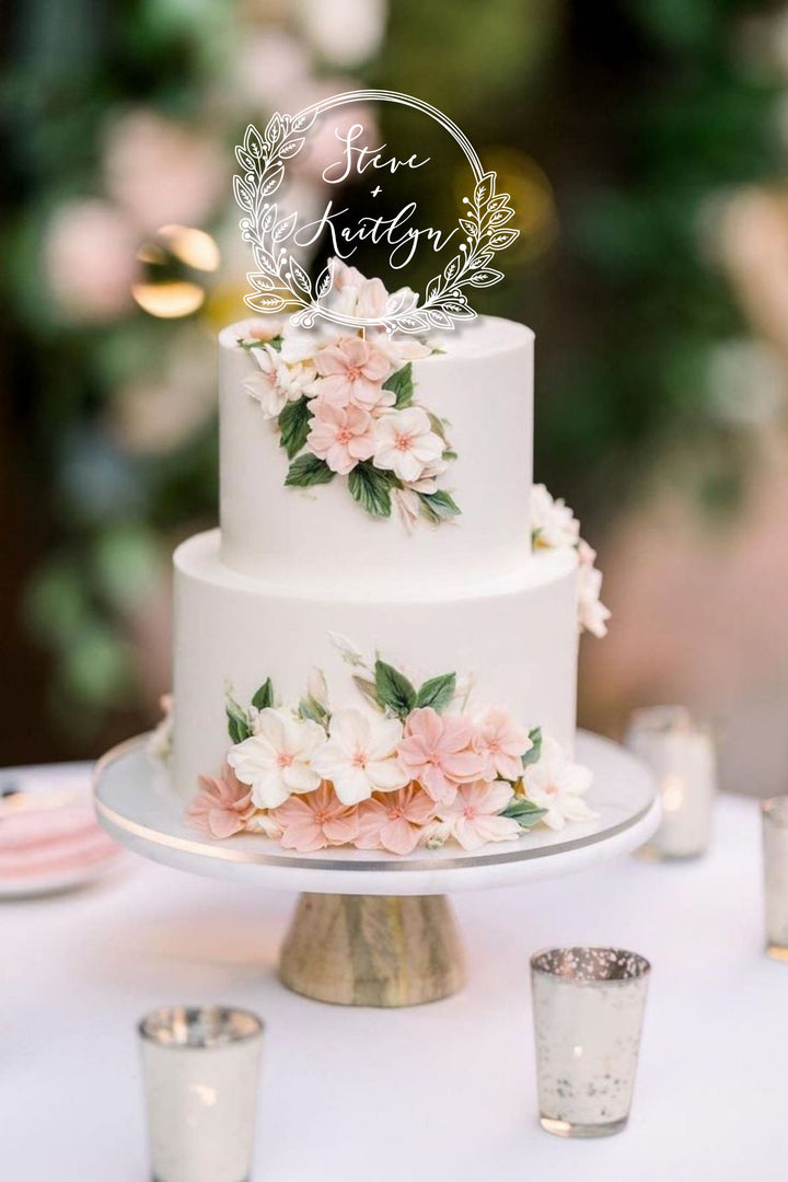 Personalized Acrylic Wedding Cake Topper With Names