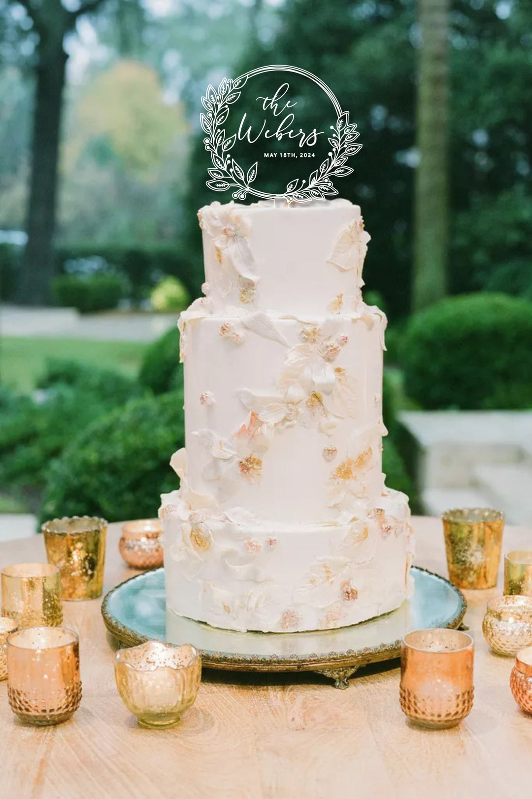 Personalized Acrylic Wedding Cake Topper With Names