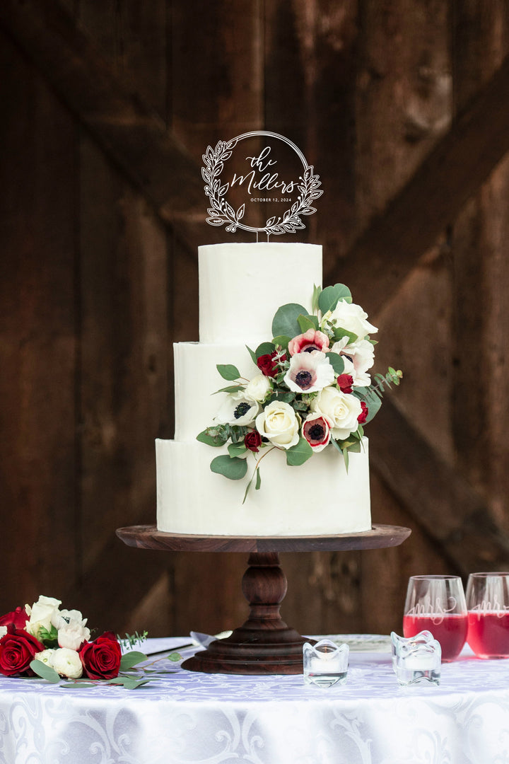 Personalized Acrylic Wedding Cake Topper With Names