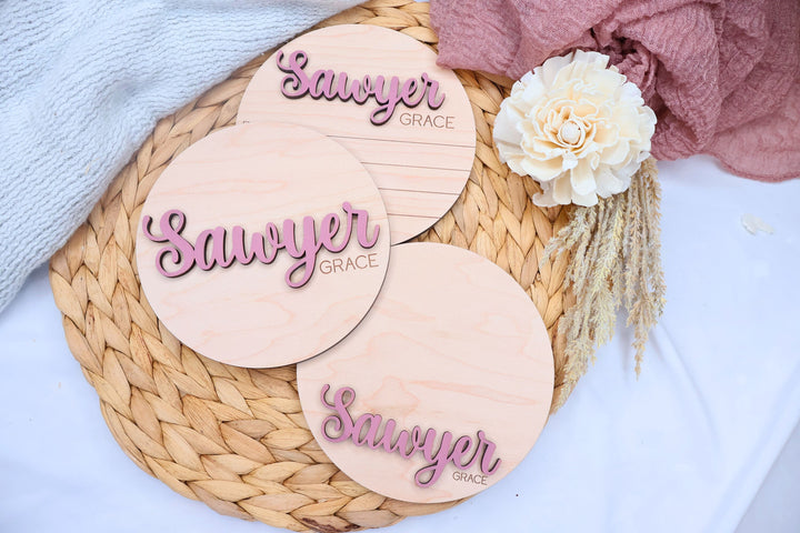 Round Baby Birth Stats &amp; Footprint Sign