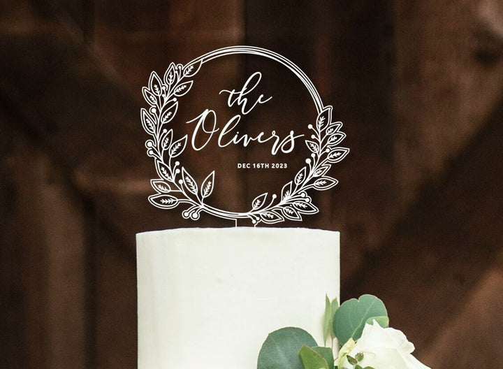 Personalized Acrylic Wedding Cake Topper With Names