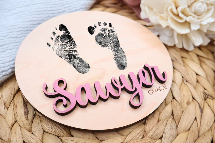 Newborn Baby Stats, Footprint, Or Name Sign
