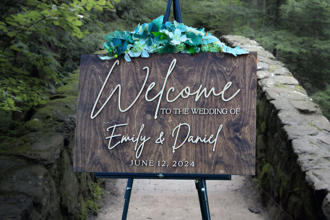 Custom Wooden Welcome Wedding Sign