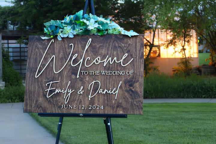 Custom Wooden Welcome Wedding Sign