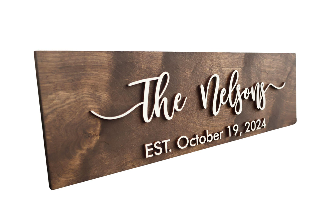Custom Swoosh Last Name Sign