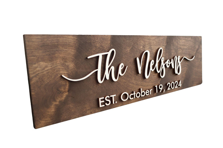 Custom Swoosh Last Name Sign