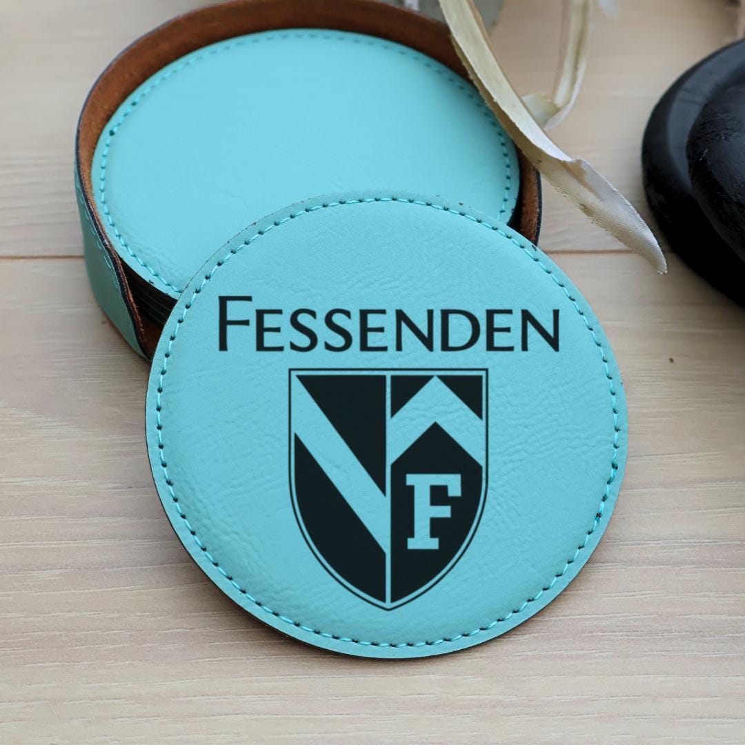 Monogrammed Leather Coaster Set