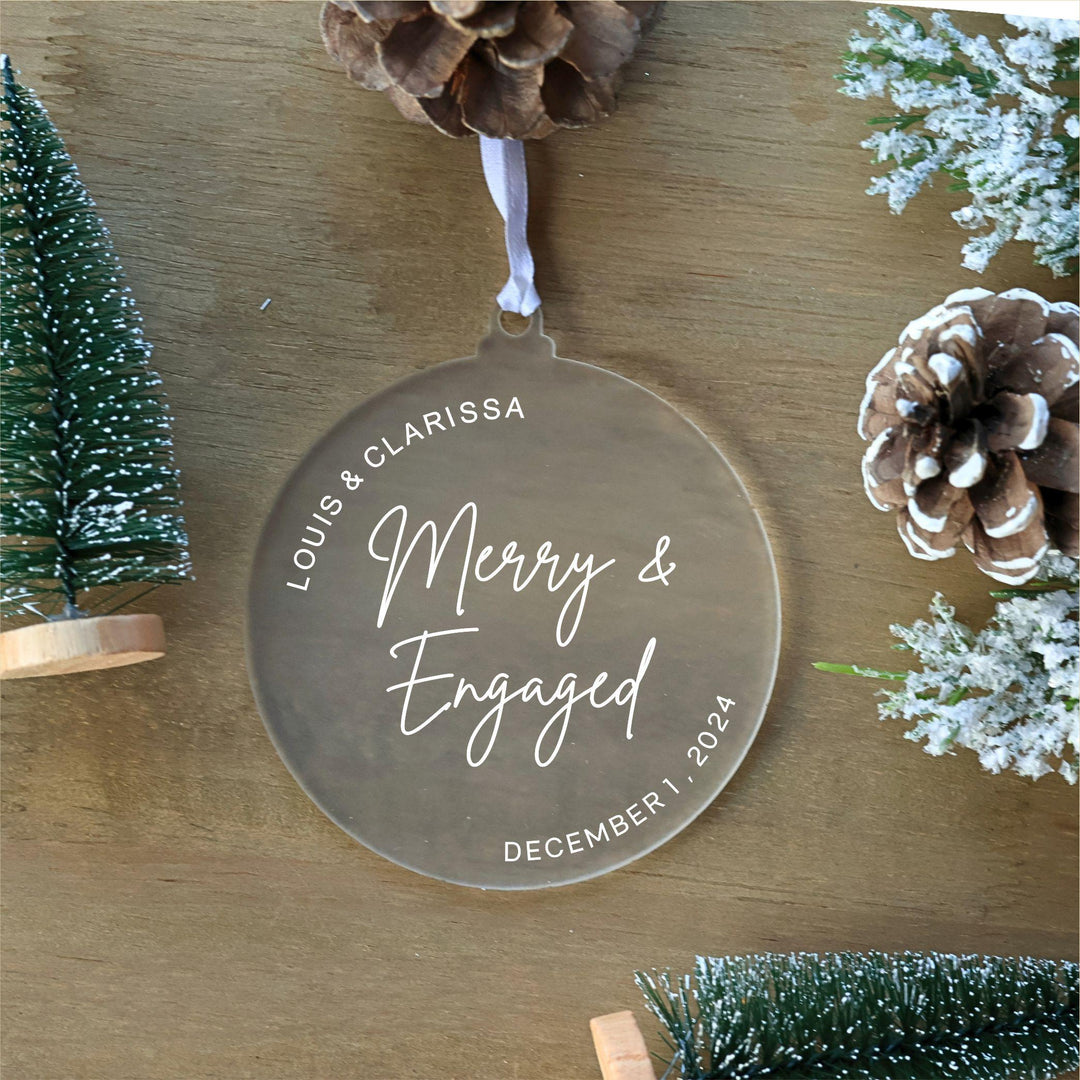 Merry &amp; Married Round Ornament