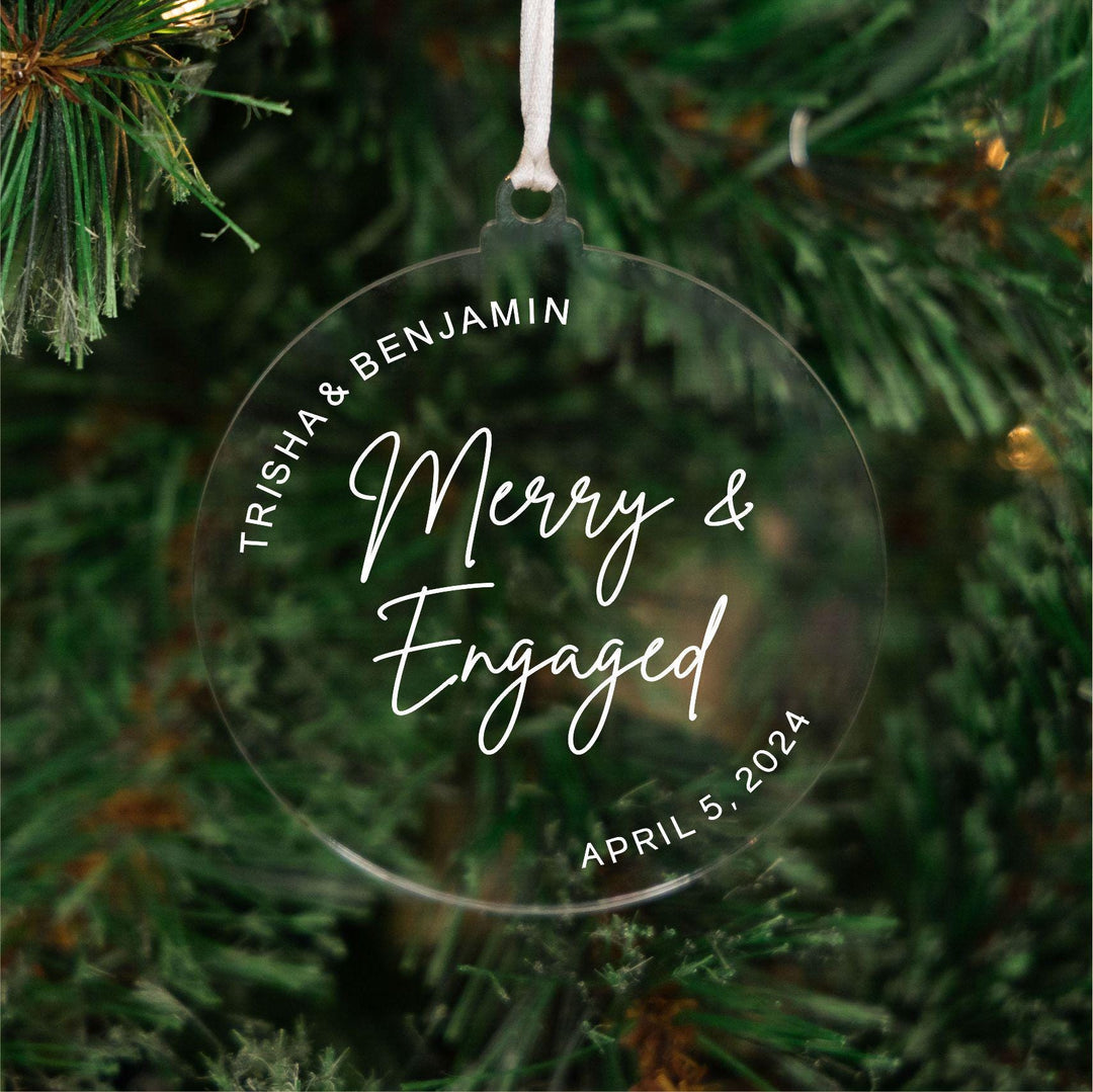 Merry &amp; Married Round Ornament