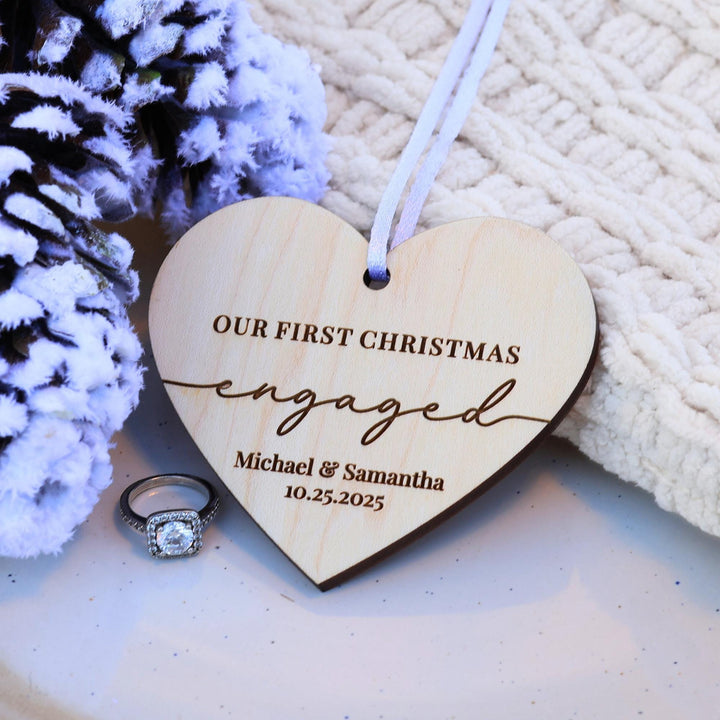Our First Christmas Married Heart-Shaped Ornament