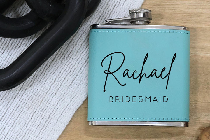Engraved Leather Flask