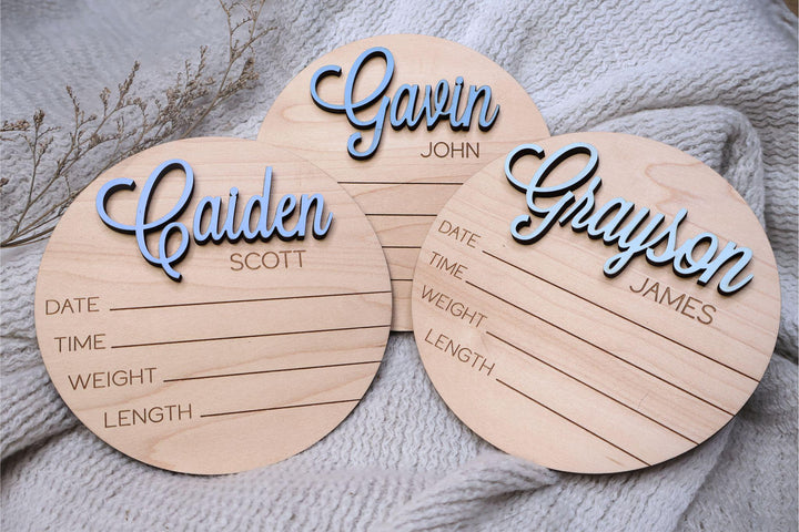Round Baby Birth Stats &amp; Footprint Sign