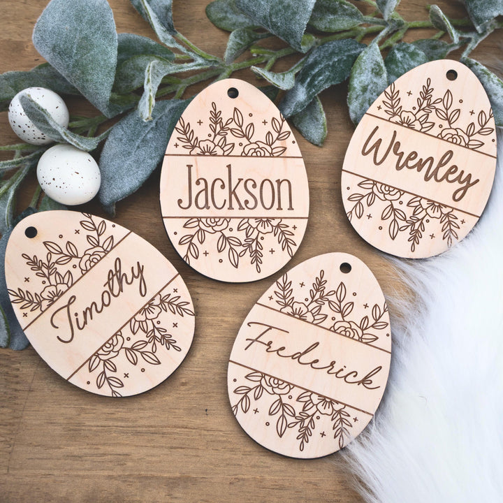 Floral Kid Easter Basket Tag