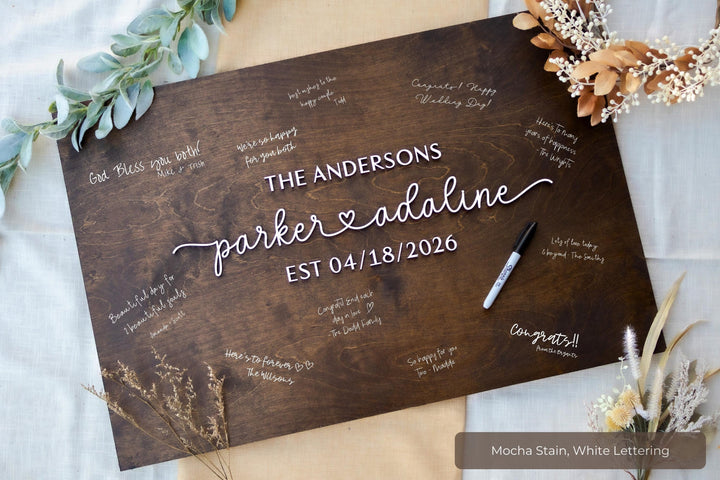 Wooden Guest Book Wedding Alternative