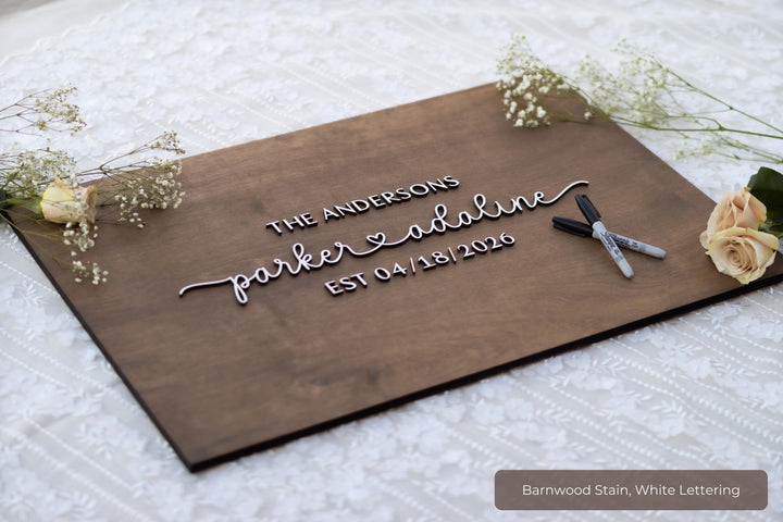 Wooden Guest Book Wedding Alternative