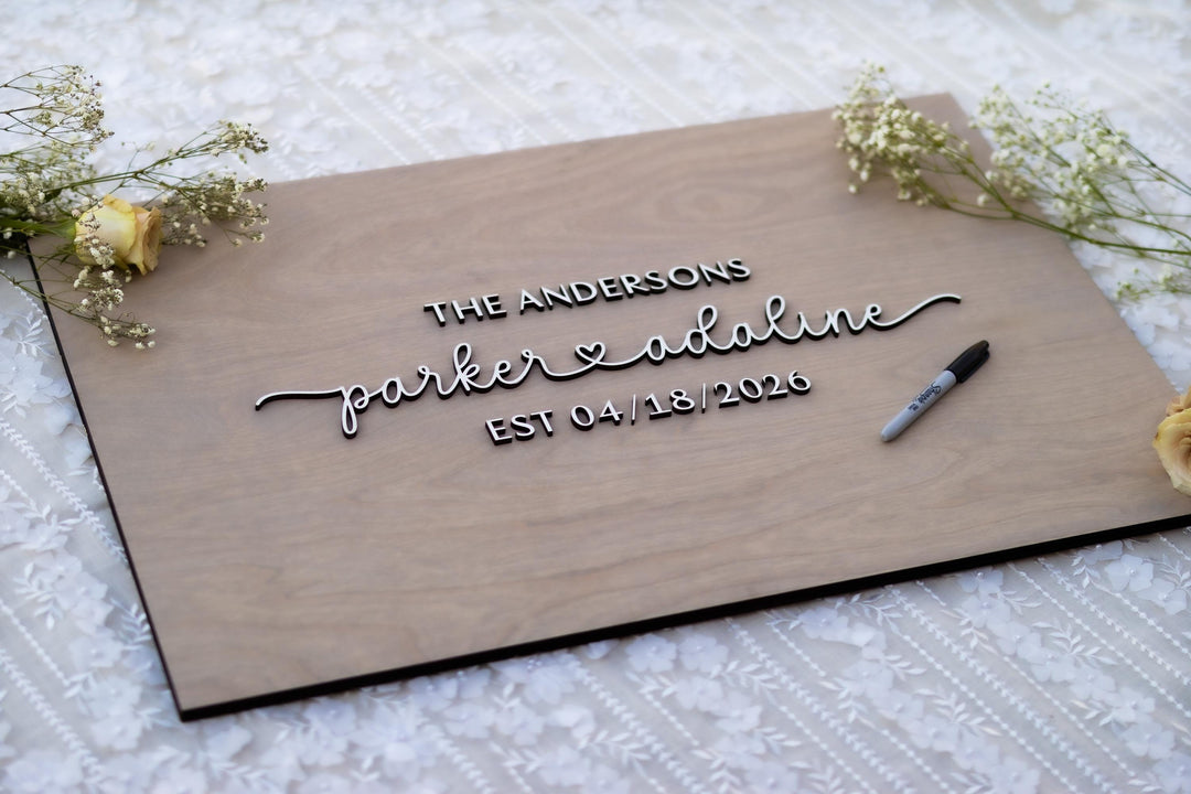 Wooden Guest Book Wedding Alternative