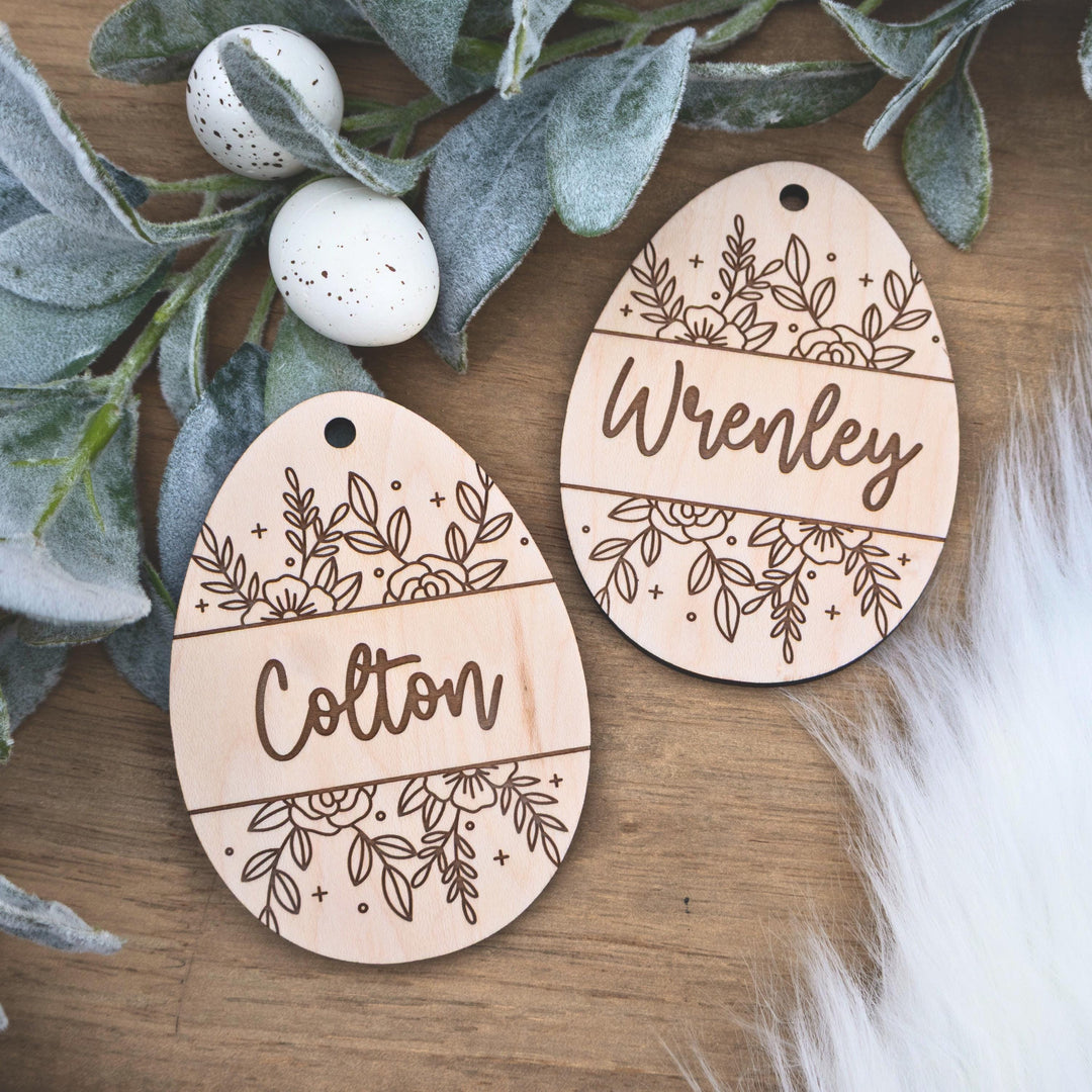 Floral Kid Easter Basket Tag