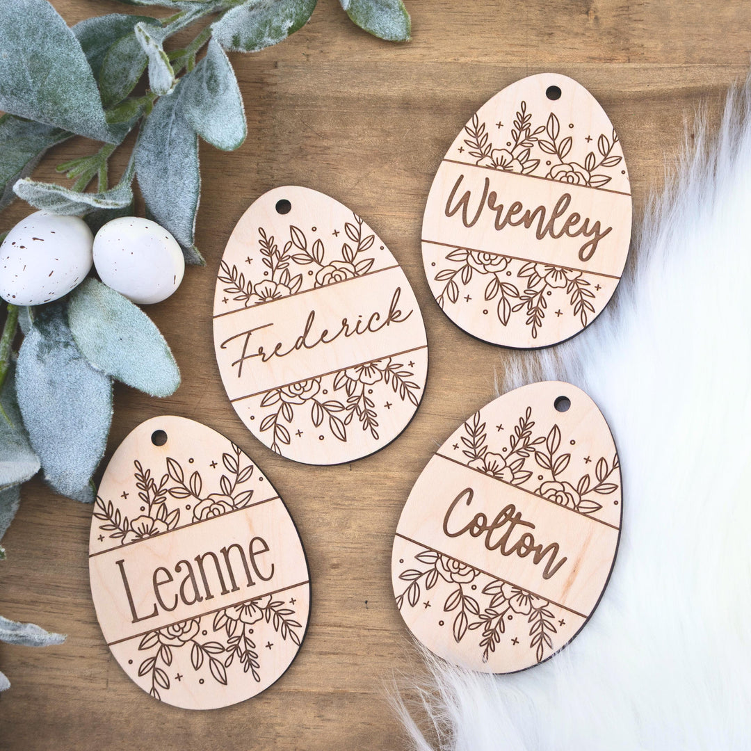 Floral Kid Easter Basket Tag