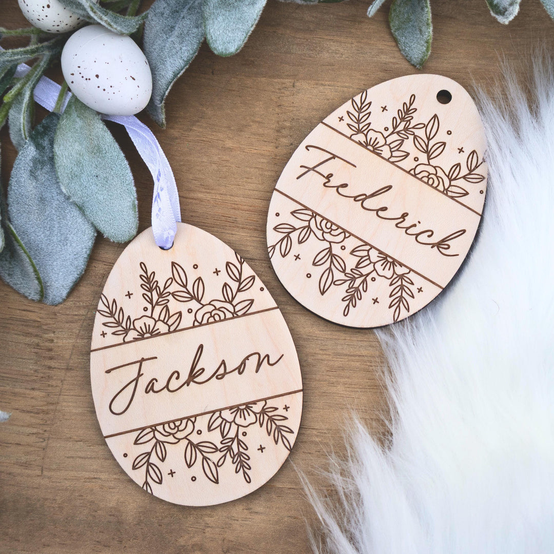 Floral Kid Easter Basket Tag
