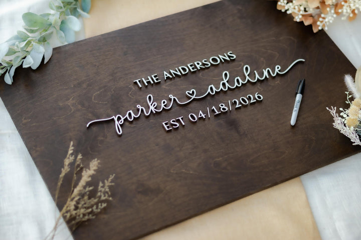 Wooden Guest Book Wedding Alternative