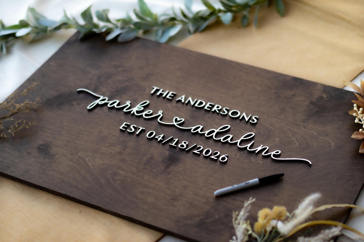 Wooden Guest Book Wedding Alternative