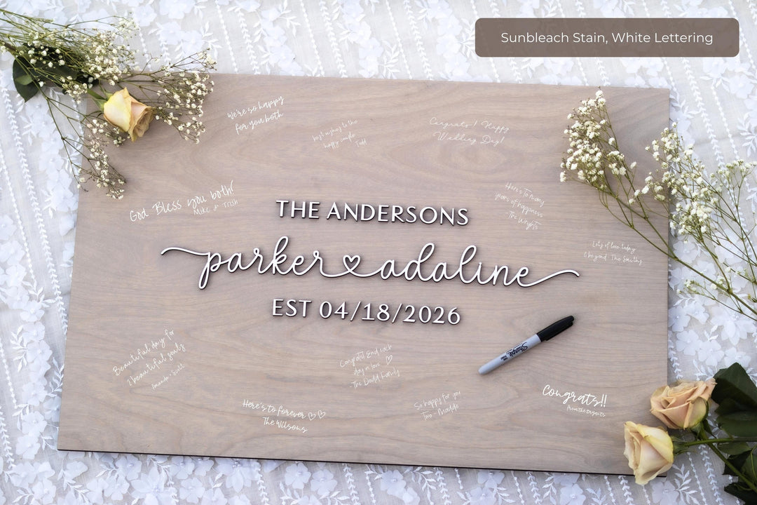 Wooden Guest Book Wedding Alternative