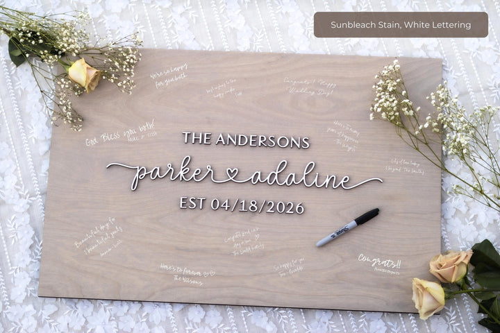 Wooden Guest Book Wedding Alternative