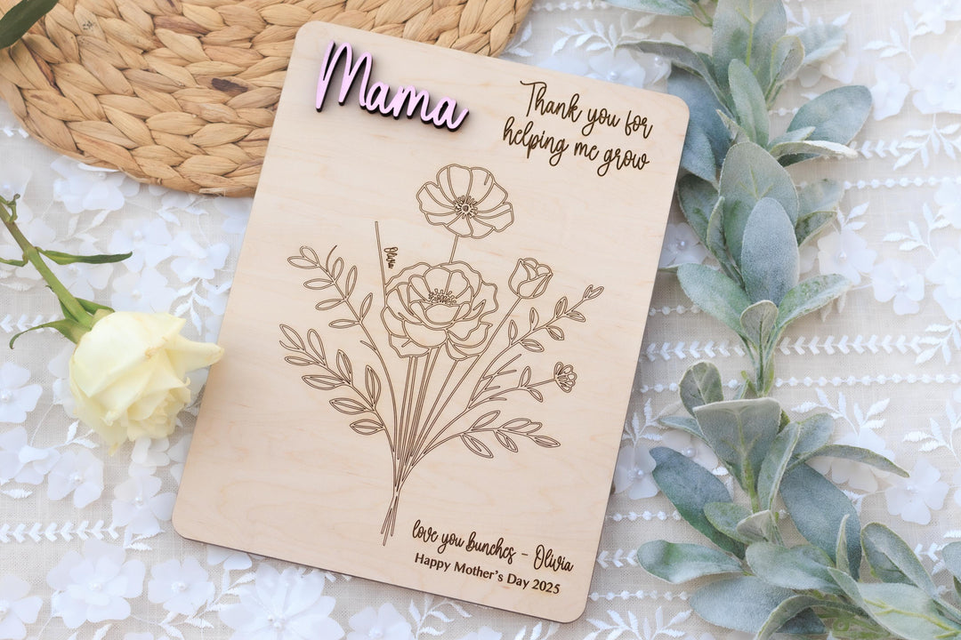 Personalized Mothers Day Gift From Kids - Flowers