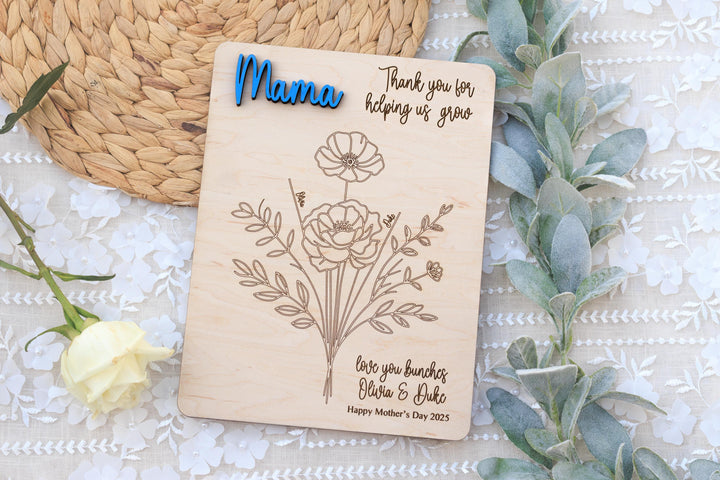 Personalized Mothers Day Gift From Kids - Flowers