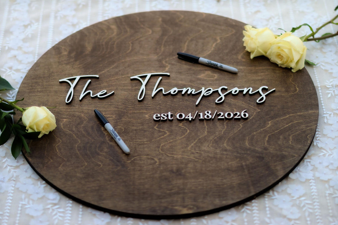 Custom Round Wedding Guestbook Alternative