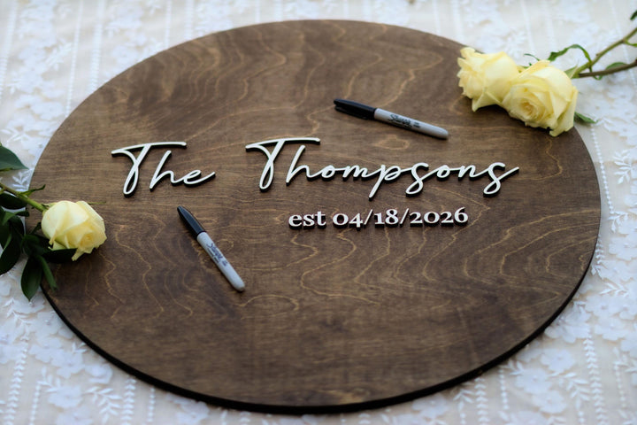 Custom Round Wedding Guestbook Alternative