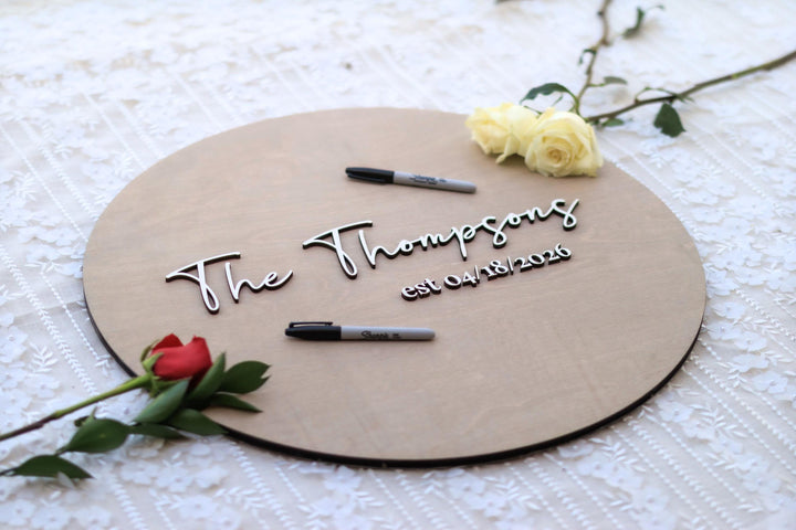 Custom Round Wedding Guestbook Alternative