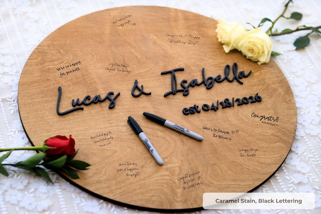 Custom Round Wedding Guestbook Alternative