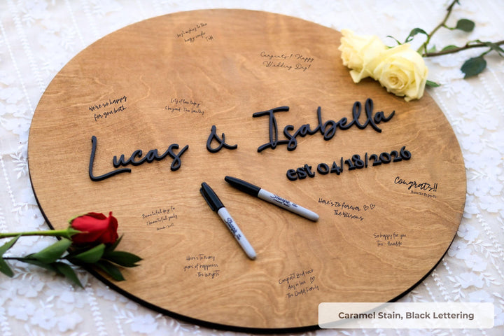 Custom Round Wedding Guestbook Alternative