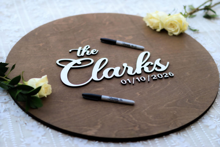 Round Guestbook Wedding Alternative