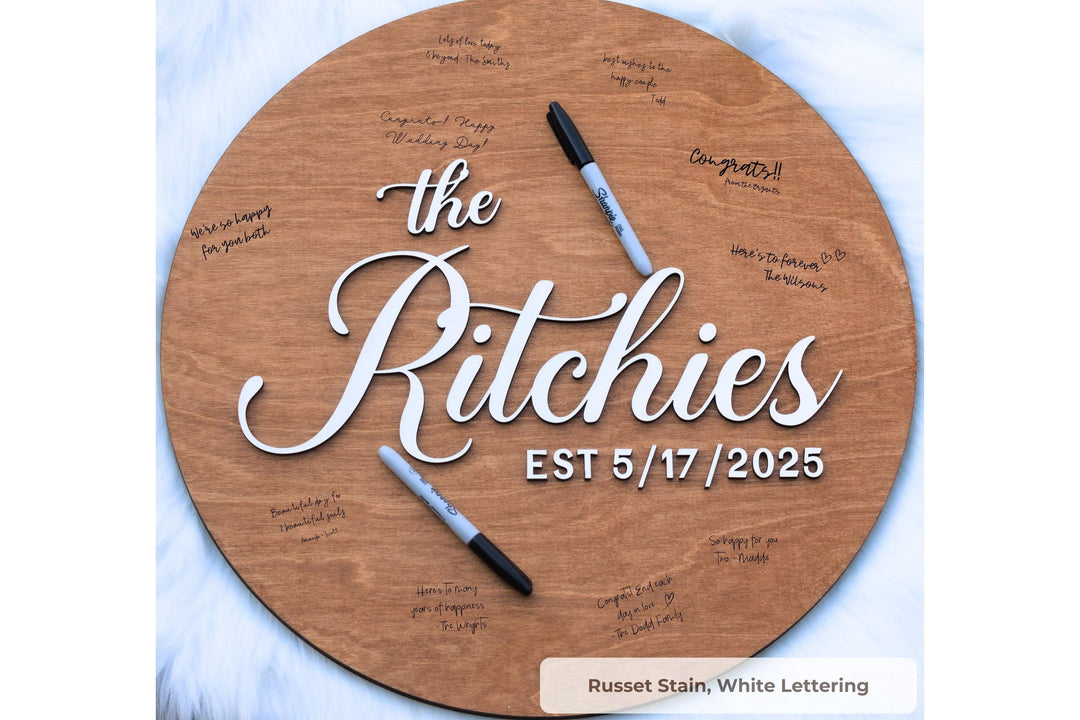 Round Guestbook Wedding Alternative